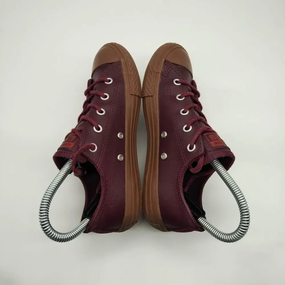 Converse Chuck Taylor All Star‎ Low Ox Red Sangria Gum Sneakers Youth Size 2